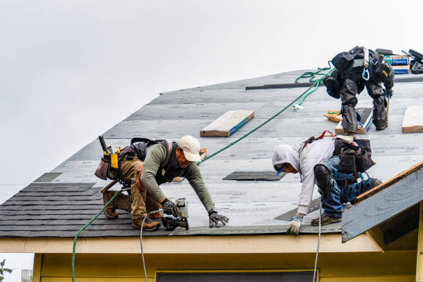 Professional Gutter Installation technician working in Forest City, IL